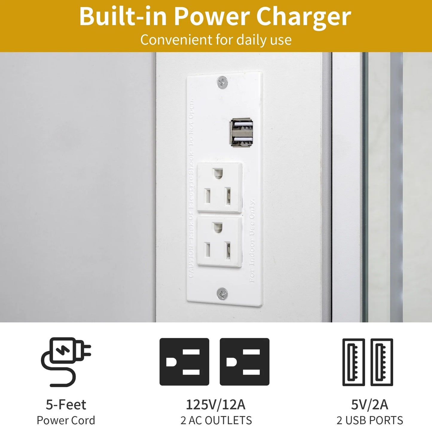 5 Piece Charging Station Table Set White